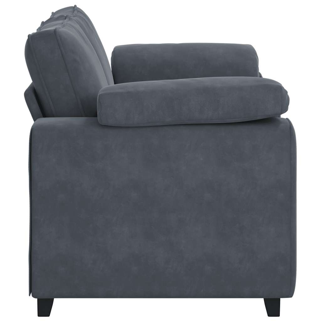 sötétszürke bársony loveseat kanapé 160x77x82 cm