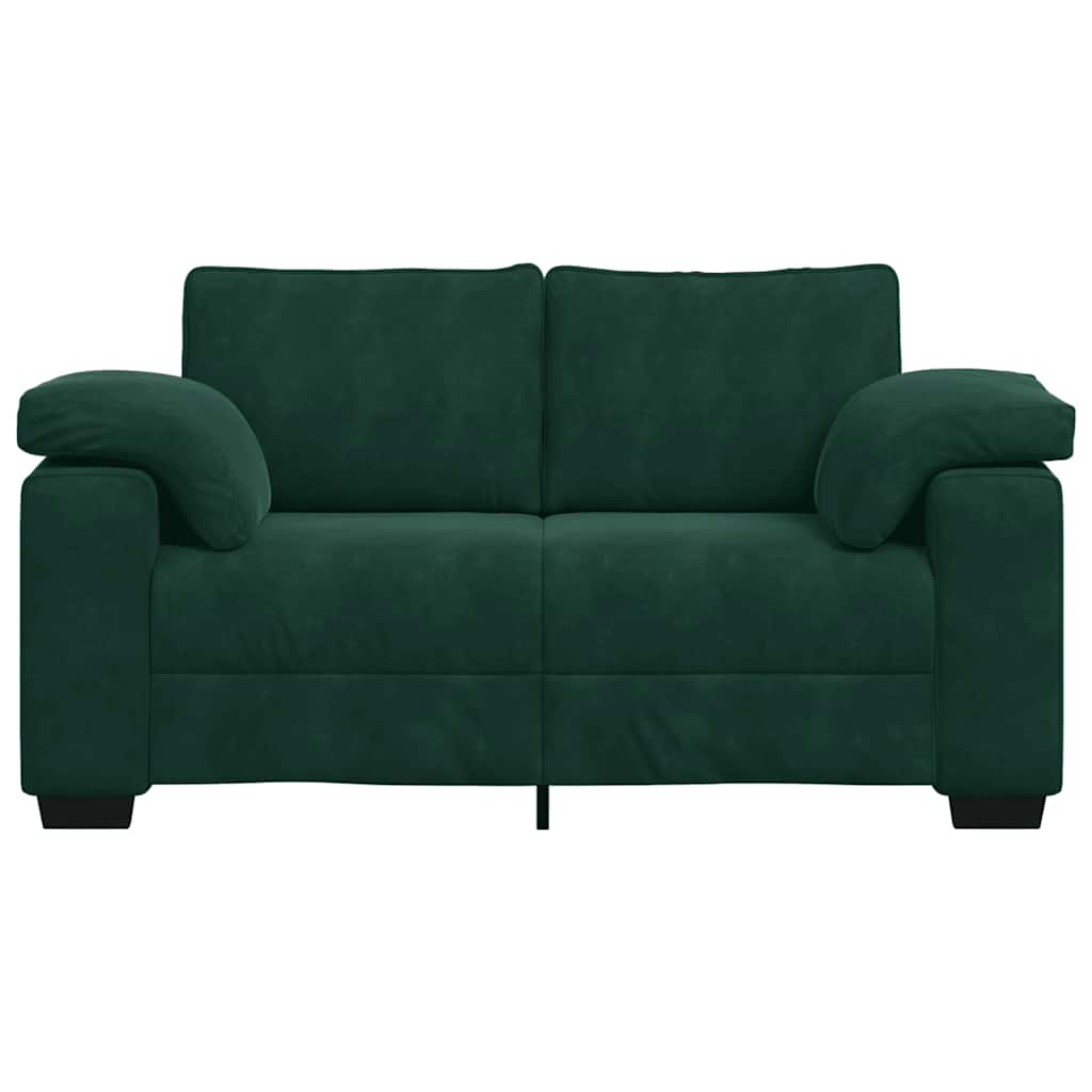 sötétzöld bársony loveseat kanapé 160x77x82 cm
