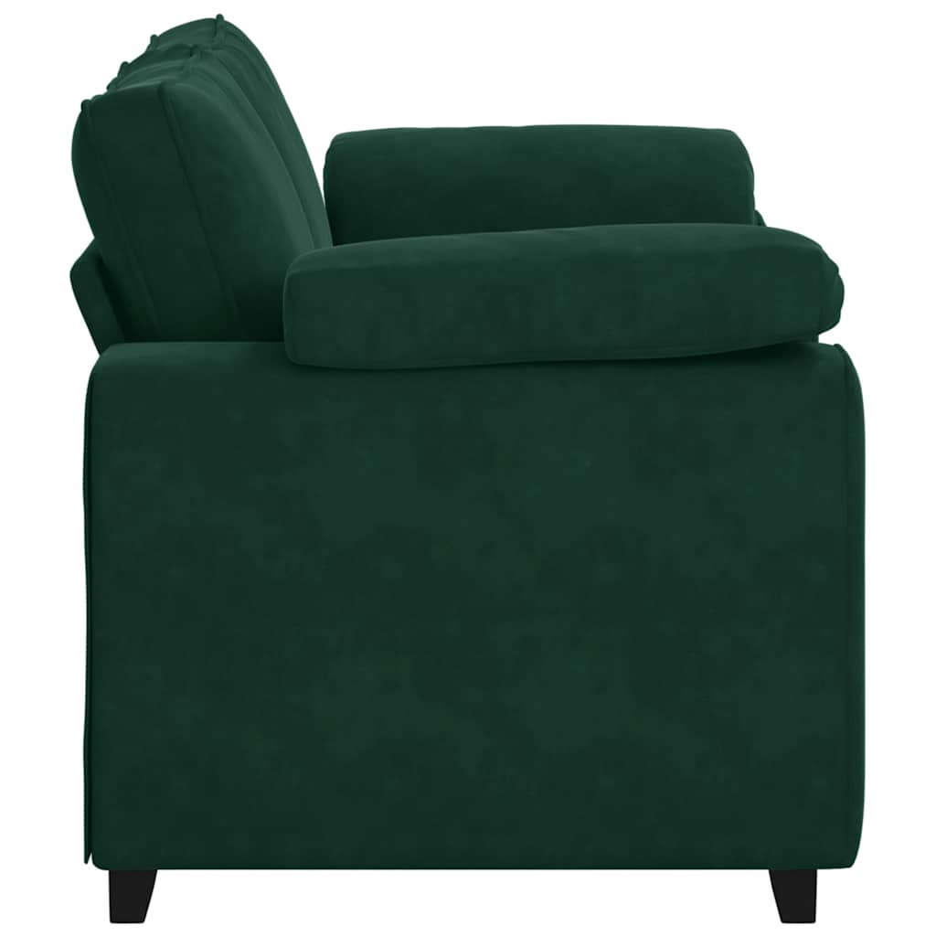 sötétzöld bársony loveseat kanapé 160x77x82 cm