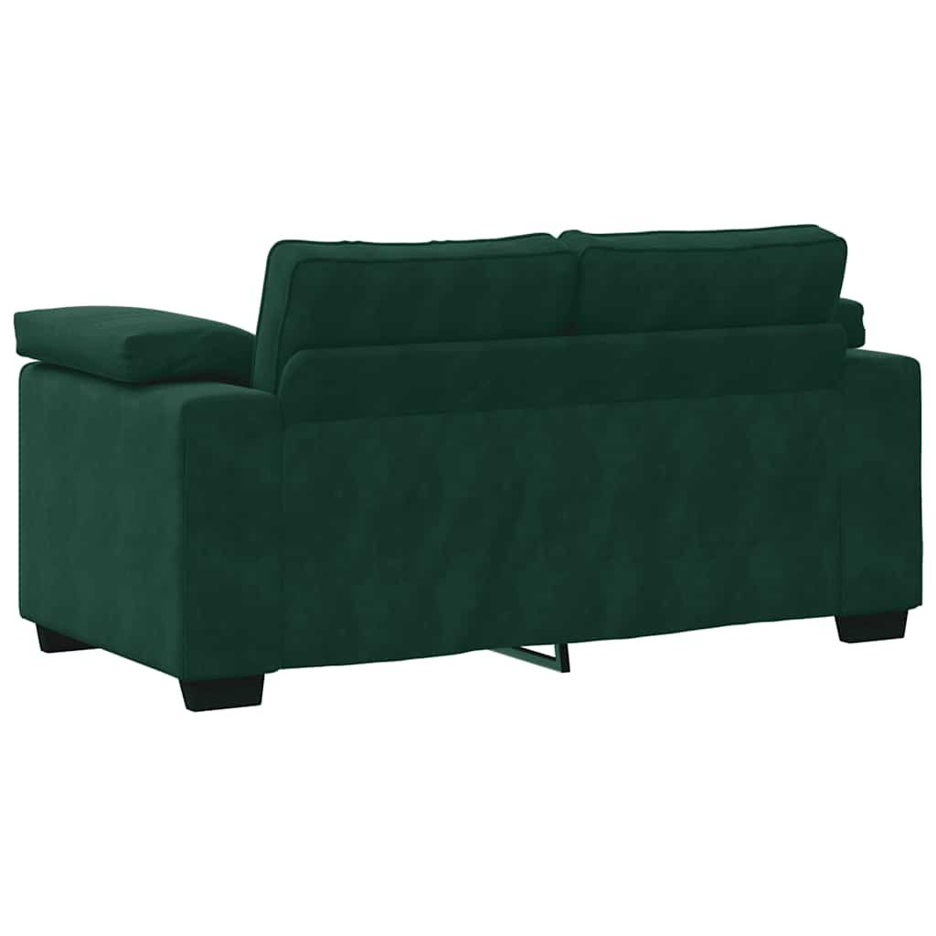 sötétzöld bársony loveseat kanapé 160x77x82 cm