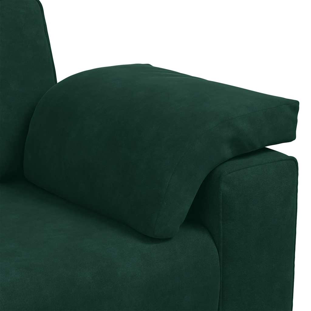 sötétzöld bársony loveseat kanapé 160x77x82 cm
