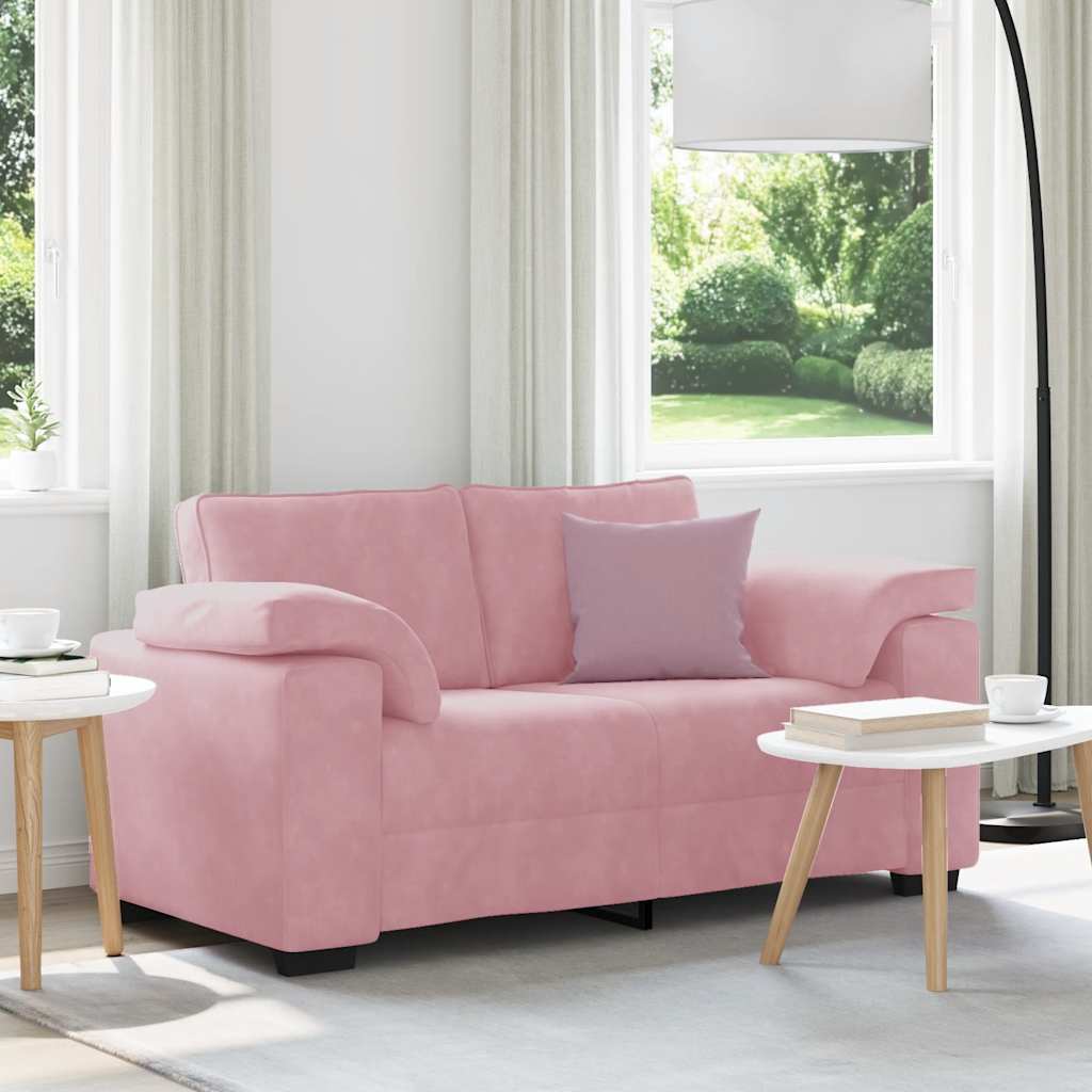rózsaszín bársony loveseat kanapé 160x77x82 cm