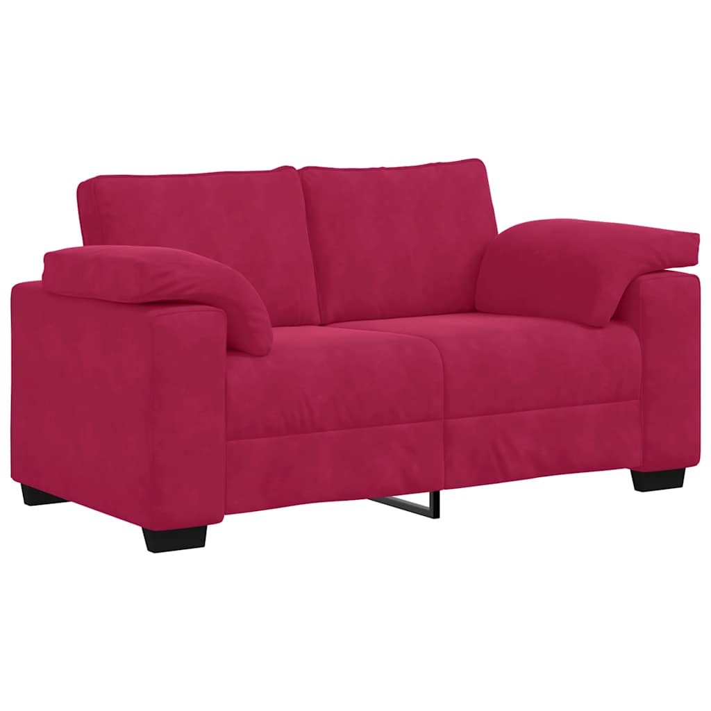 bordó bársony loveseat kanapé 160x77x82 cm