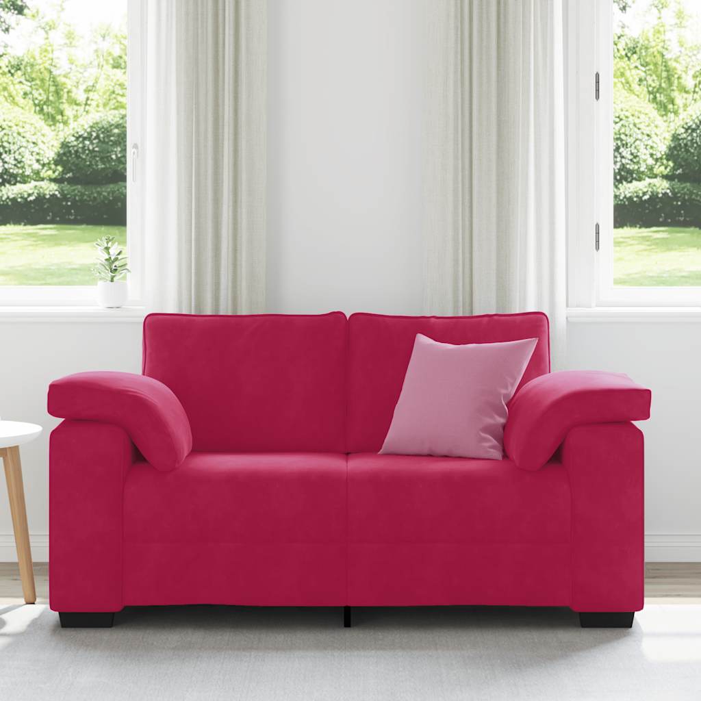 bordó bársony loveseat kanapé 160x77x82 cm