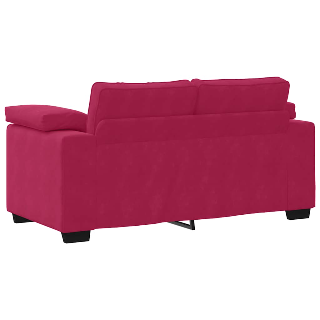 bordó bársony loveseat kanapé 160x77x82 cm