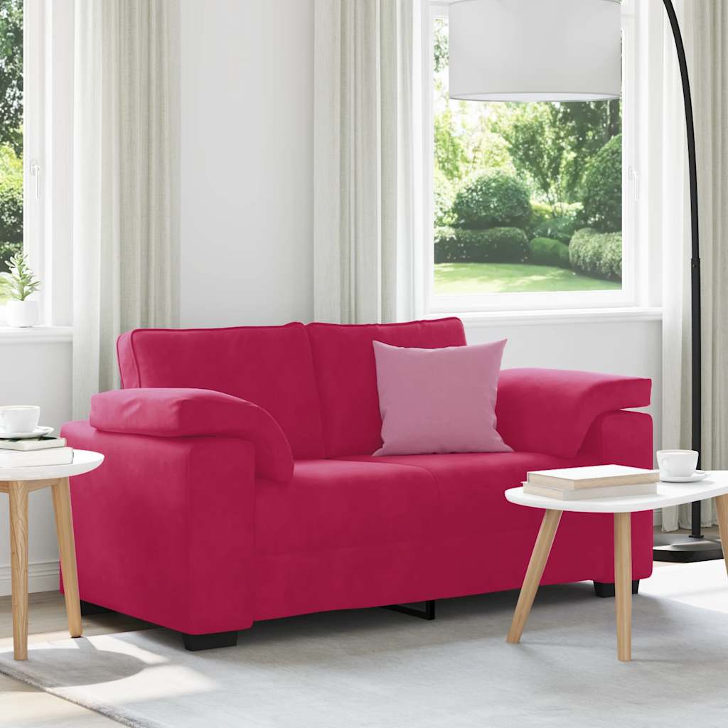 bordó bársony loveseat kanapé 160x77x82 cm