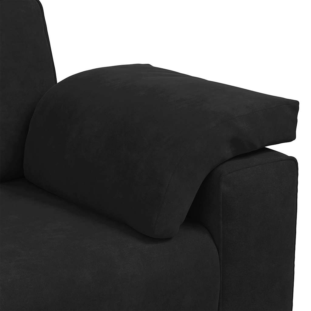 fekete bársony loveseat kanapé 160x77x82 cm