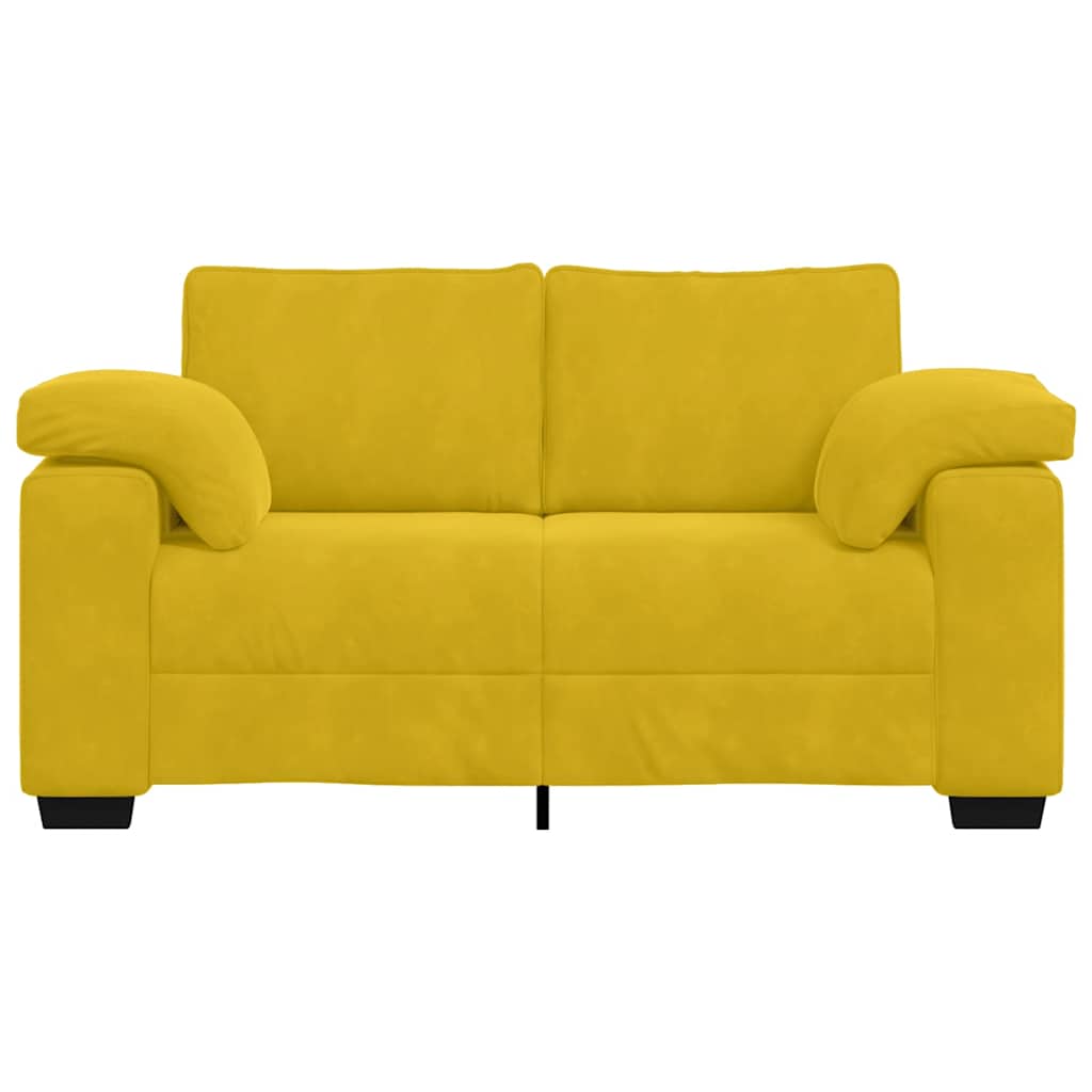 sárga bársony loveseat kanapé 160x77x82 cm