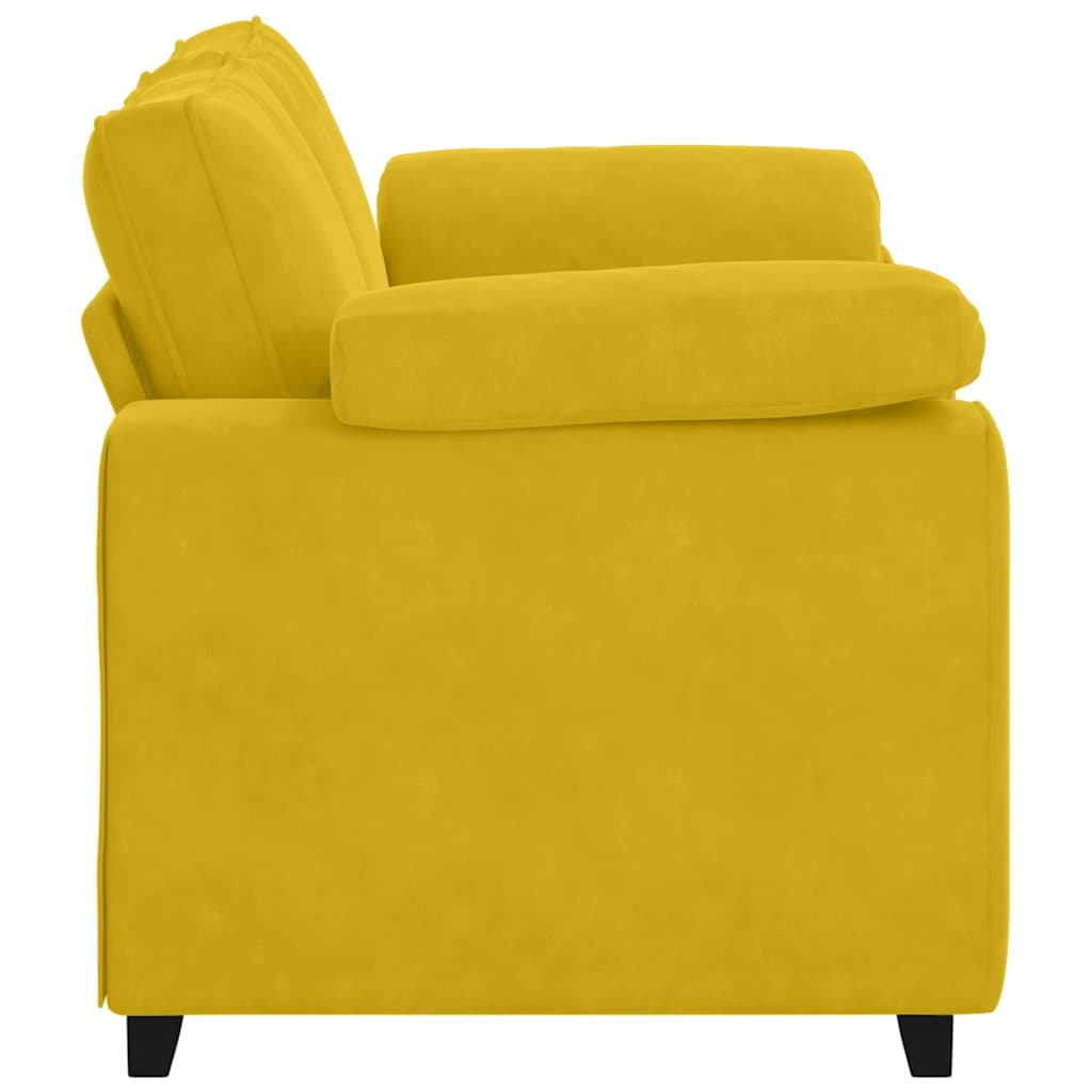 sárga bársony loveseat kanapé 160x77x82 cm