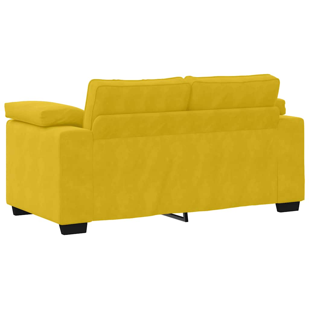 sárga bársony loveseat kanapé 160x77x82 cm