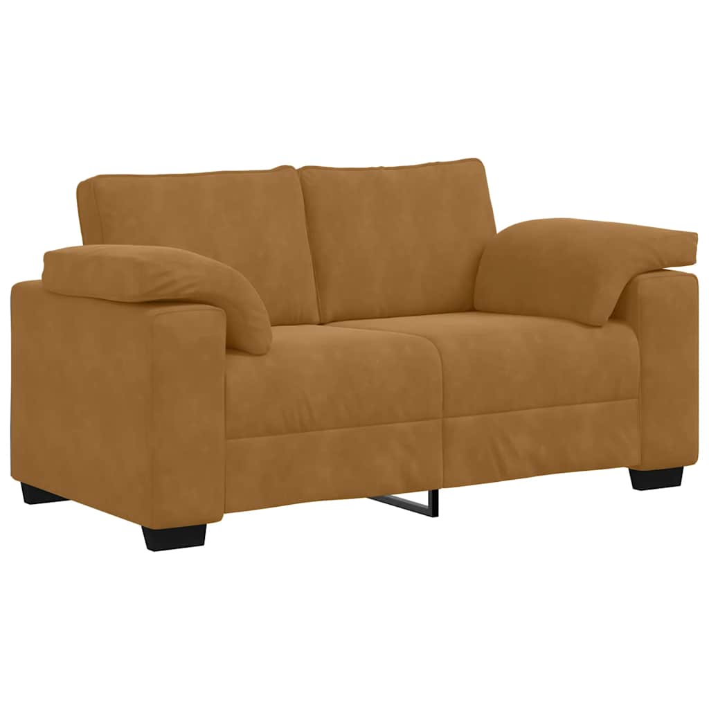 barna bársony loveseat kanapé 160x77x82 cm