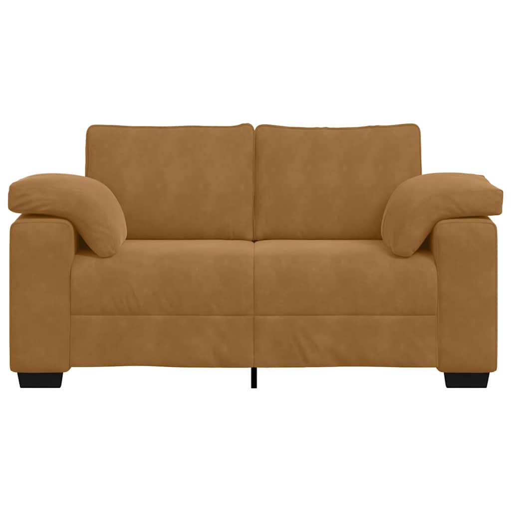 barna bársony loveseat kanapé 160x77x82 cm