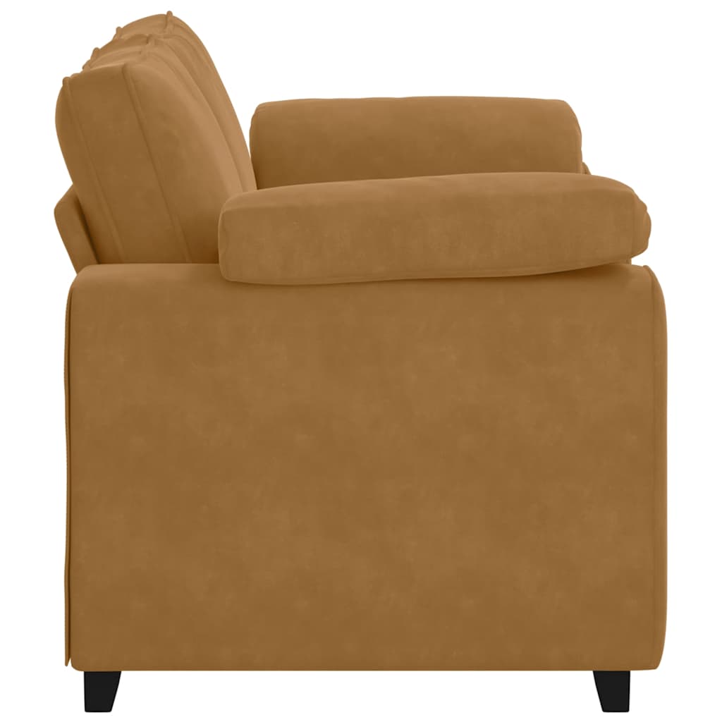 barna bársony loveseat kanapé 160x77x82 cm