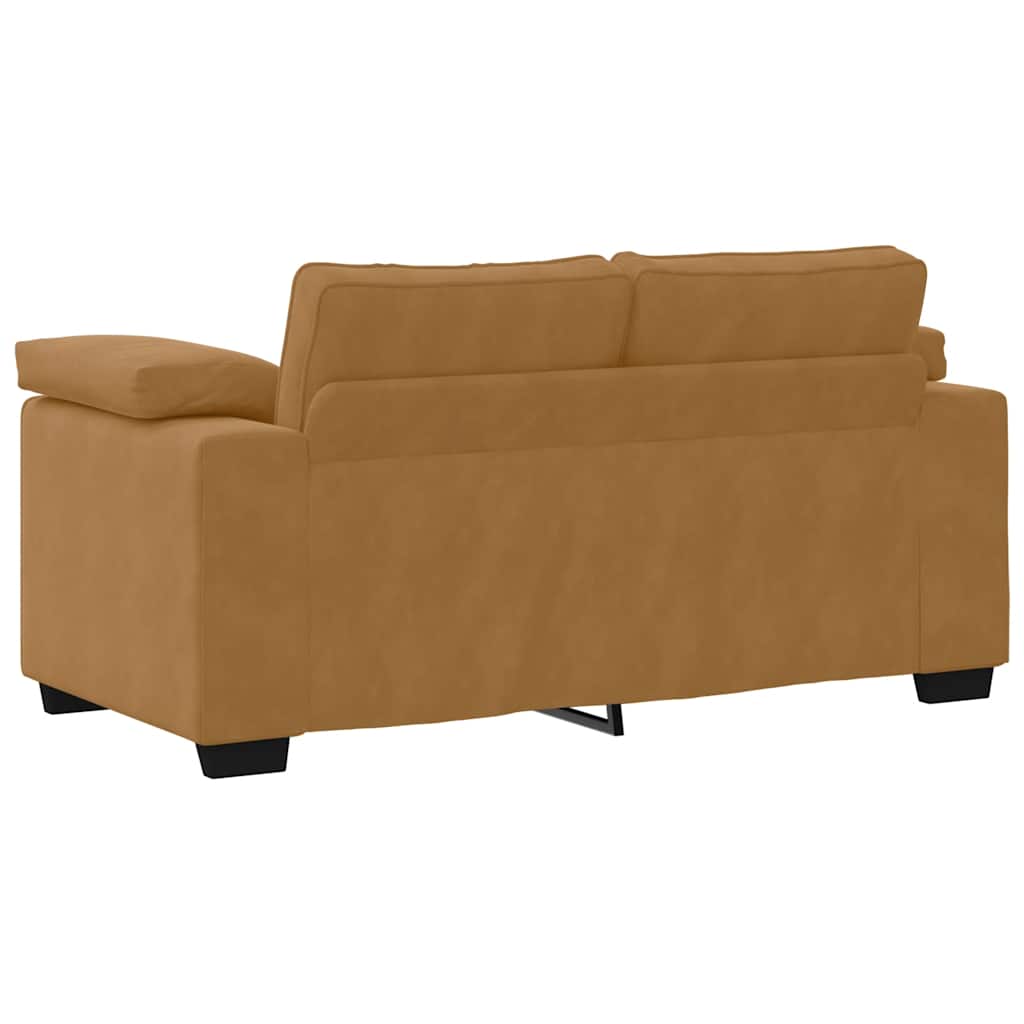 barna bársony loveseat kanapé 160x77x82 cm