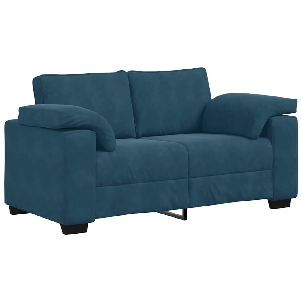 kék bársony loveseat kanapé 160x77x82 cm