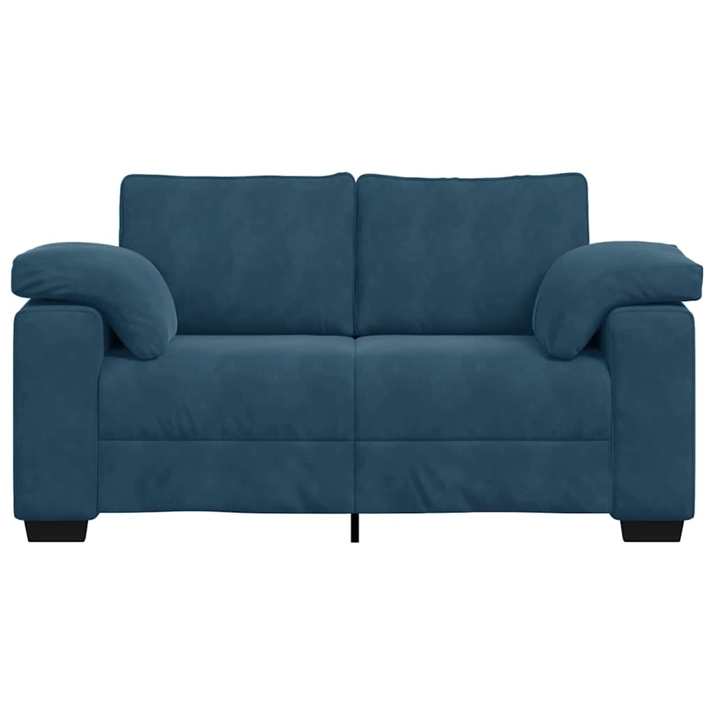 kék bársony loveseat kanapé 160x77x82 cm