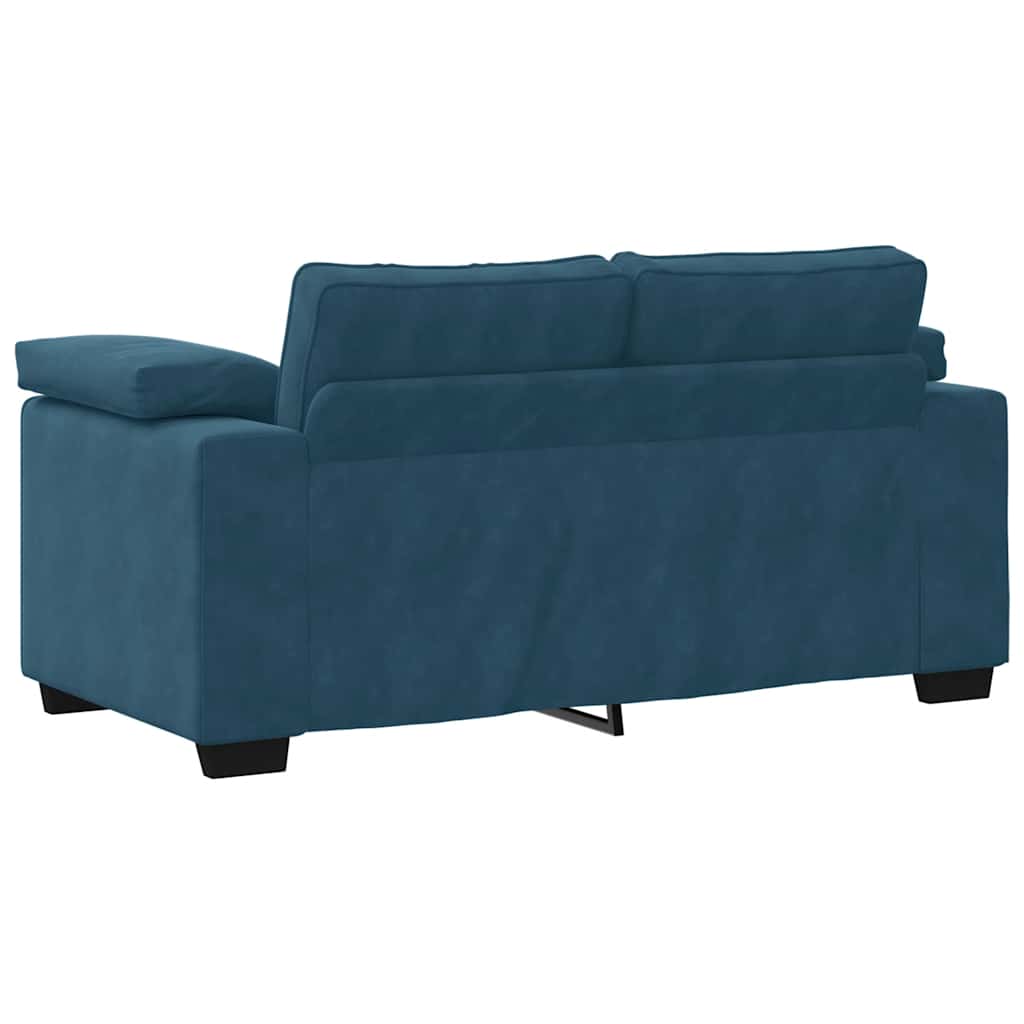 kék bársony loveseat kanapé 160x77x82 cm