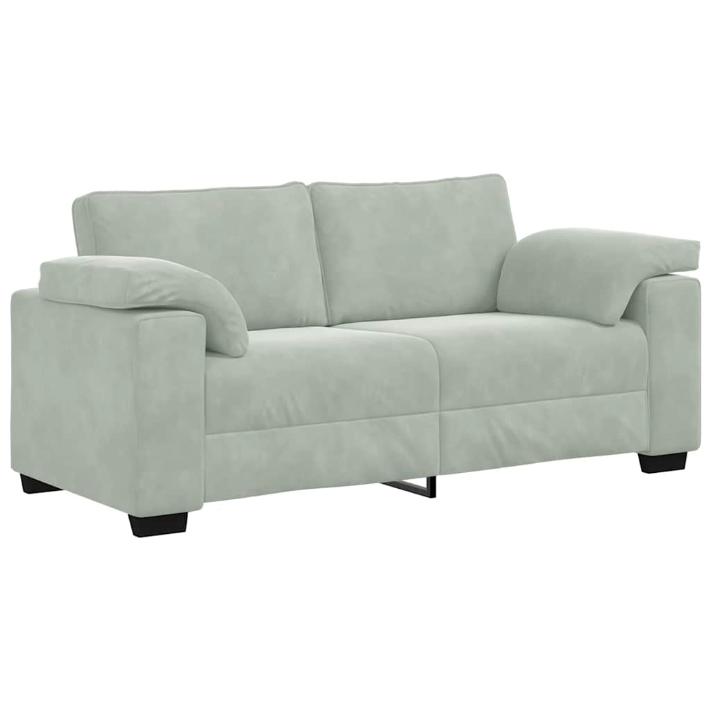 világosszürke bársony loveseat kanapé 180x77x82 cm
