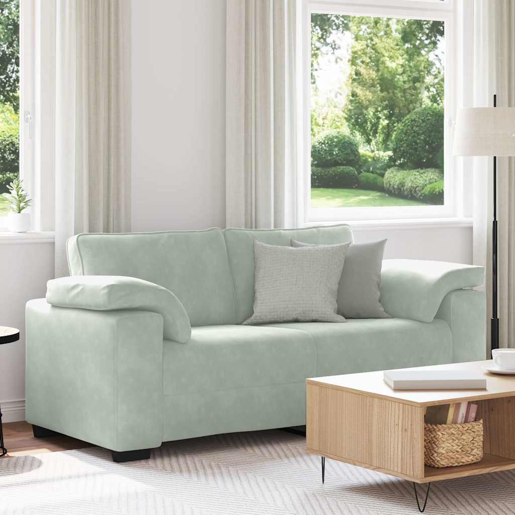 világosszürke bársony loveseat kanapé 180x77x82 cm