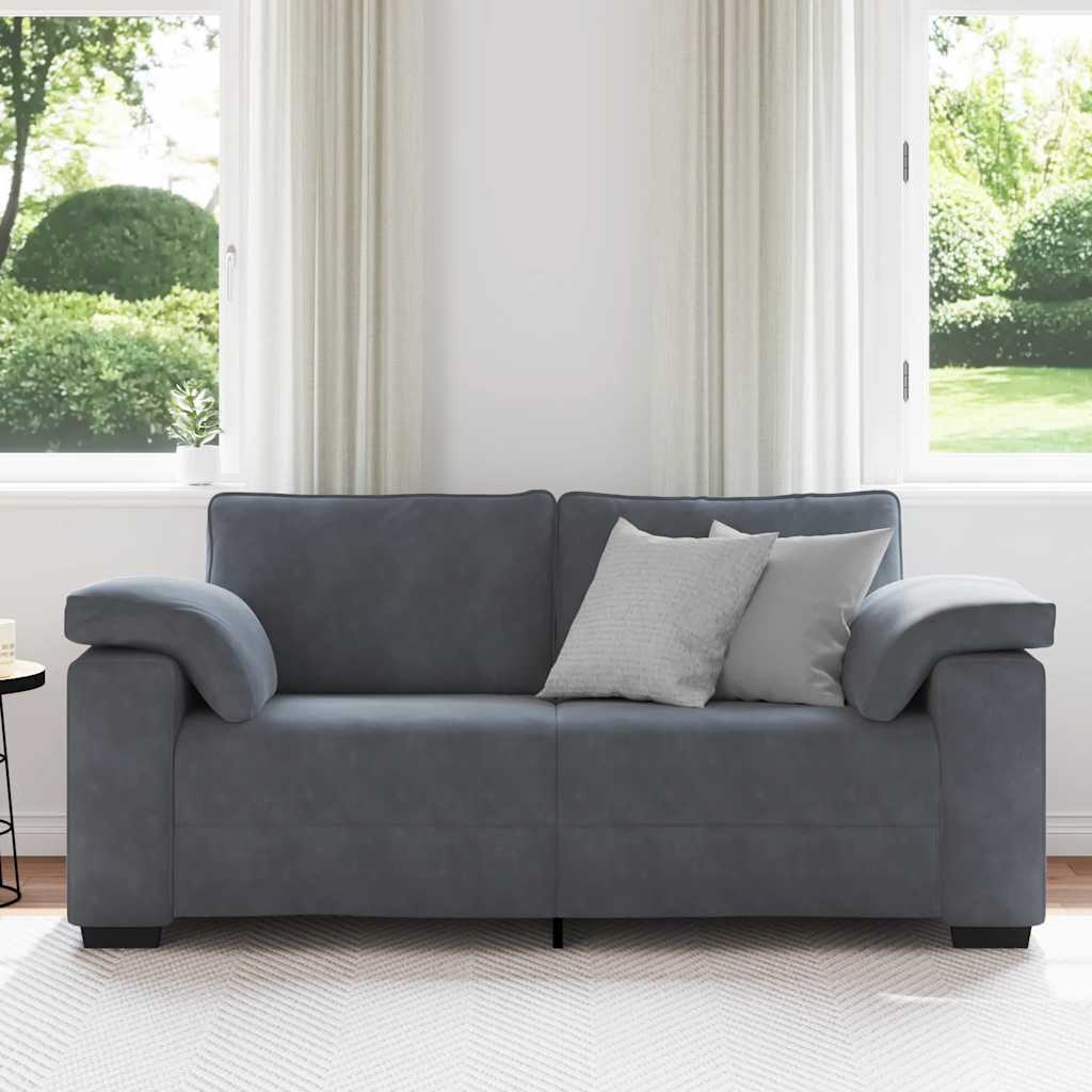 sötétszürke bársony loveseat kanapé 180x77x82 cm