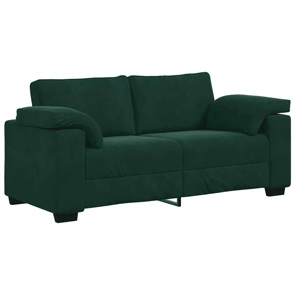 sötétzöld bársony loveseat kanapé 180x77x82 cm