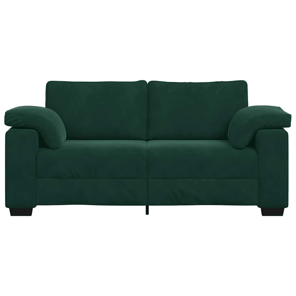 sötétzöld bársony loveseat kanapé 180x77x82 cm