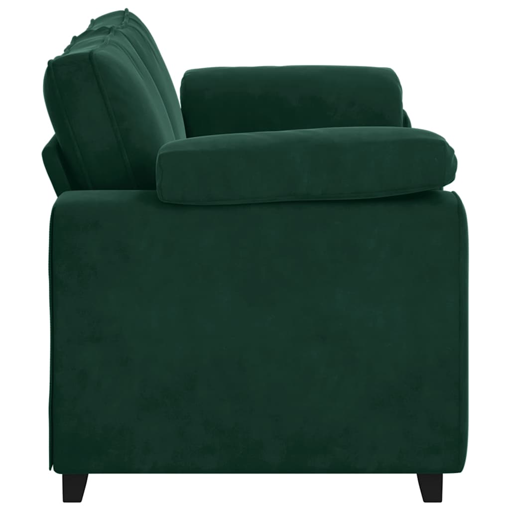 sötétzöld bársony loveseat kanapé 180x77x82 cm