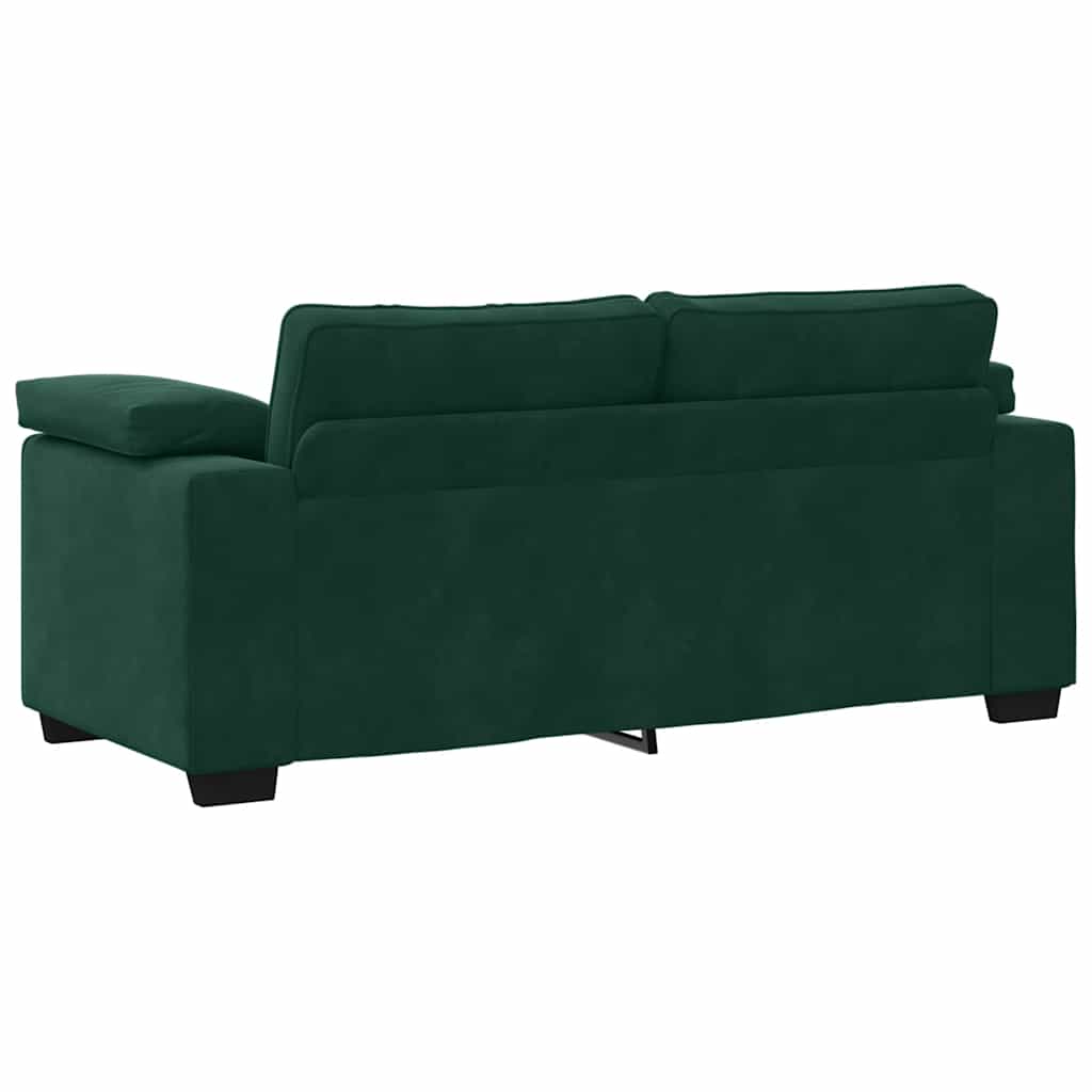 sötétzöld bársony loveseat kanapé 180x77x82 cm