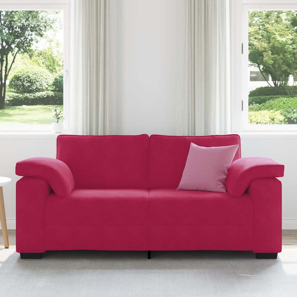 bordó bársony loveseat kanapé 180x77x82 cm