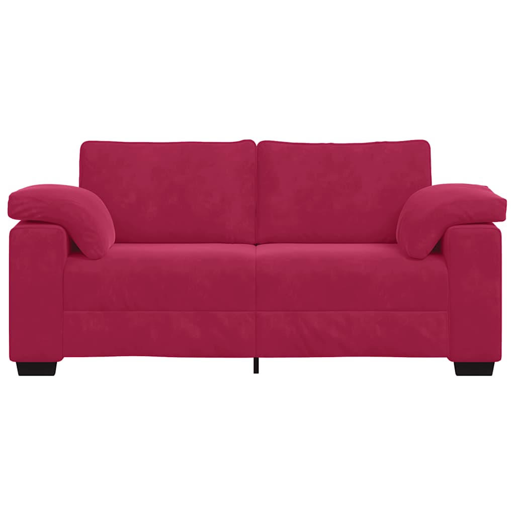 bordó bársony loveseat kanapé 180x77x82 cm