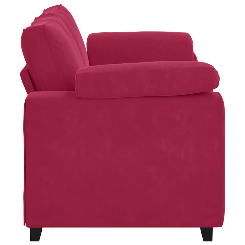 bordó bársony loveseat kanapé 180x77x82 cm
