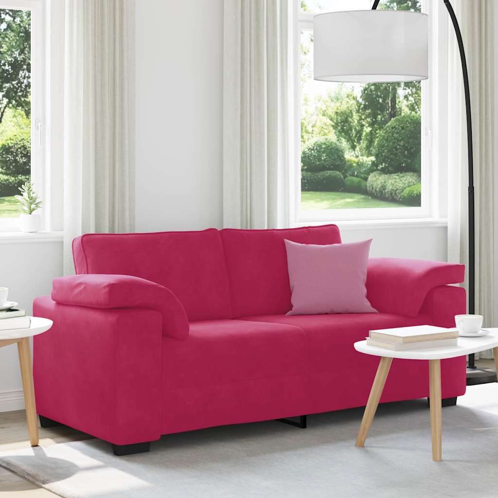 bordó bársony loveseat kanapé 180x77x82 cm
