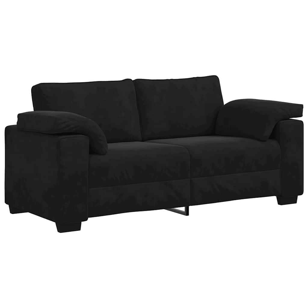 fekete bársony loveseat kanapé 180x77x82 cm