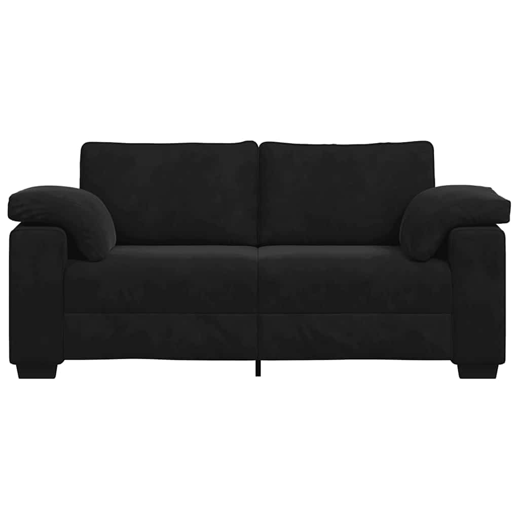 fekete bársony loveseat kanapé 180x77x82 cm