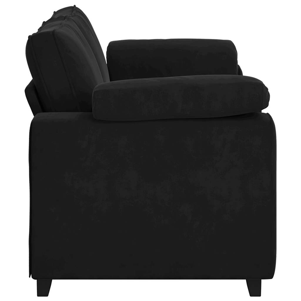 fekete bársony loveseat kanapé 180x77x82 cm