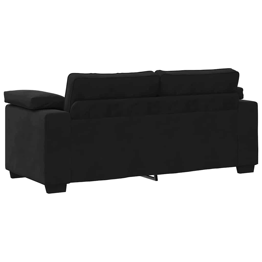 fekete bársony loveseat kanapé 180x77x82 cm