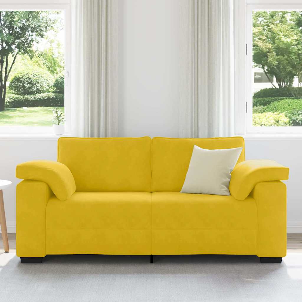sárga bársony loveseat kanapé 180x77x82 cm