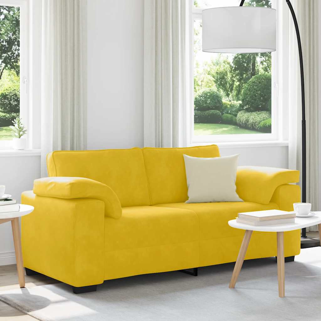 sárga bársony loveseat kanapé 180x77x82 cm