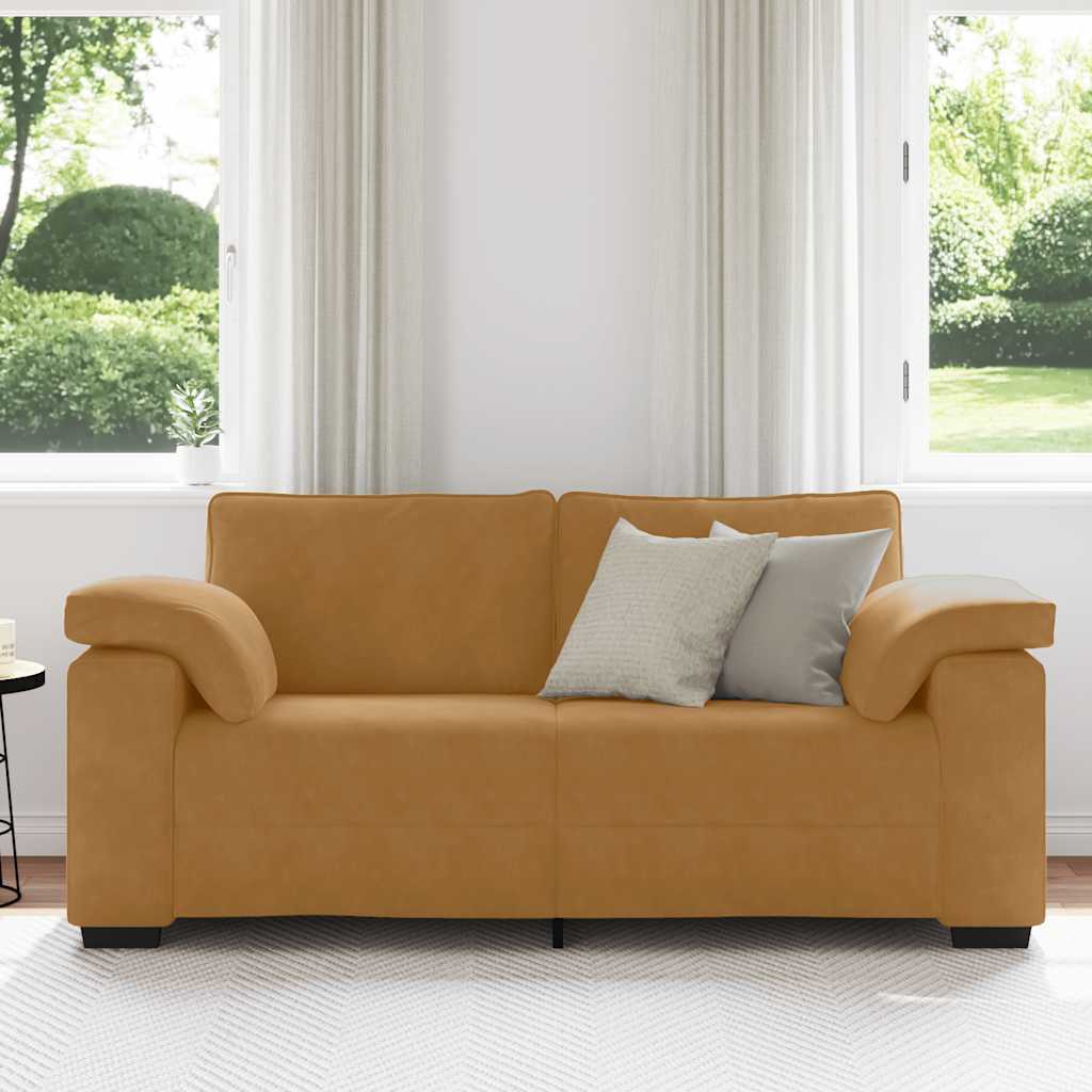 barna bársony loveseat kanapé 180x77x82 cm