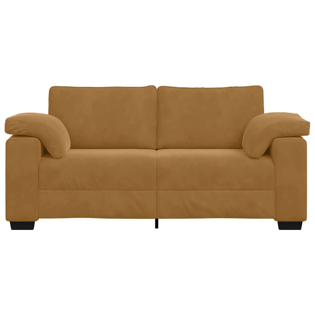 barna bársony loveseat kanapé 180x77x82 cm