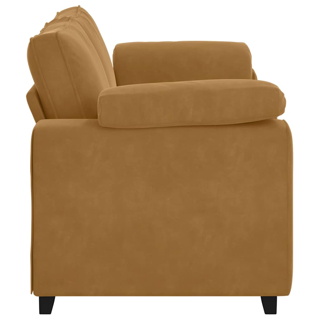 barna bársony loveseat kanapé 180x77x82 cm