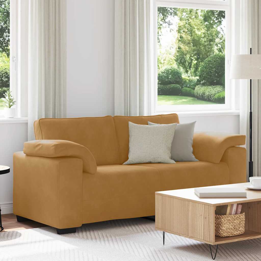barna bársony loveseat kanapé 180x77x82 cm