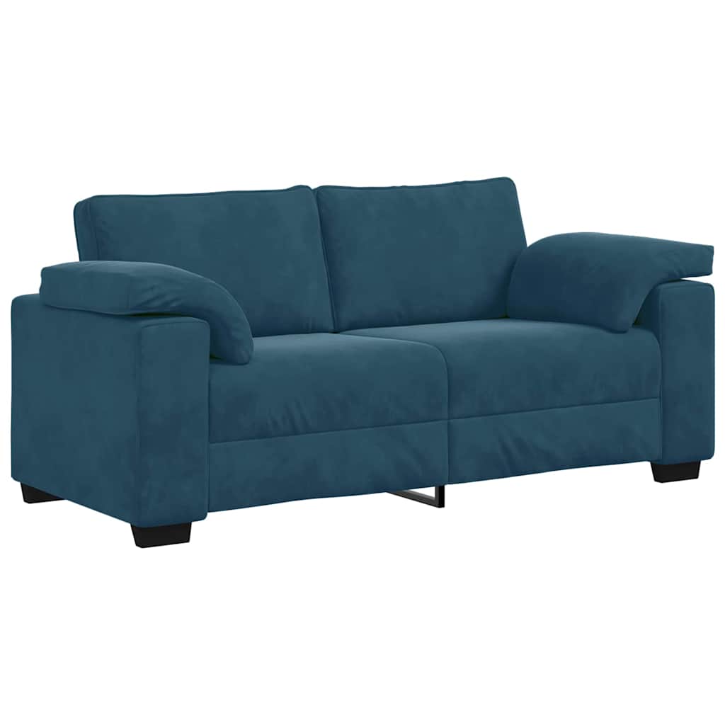 kék bársony loveseat kanapé 180x77x82 cm