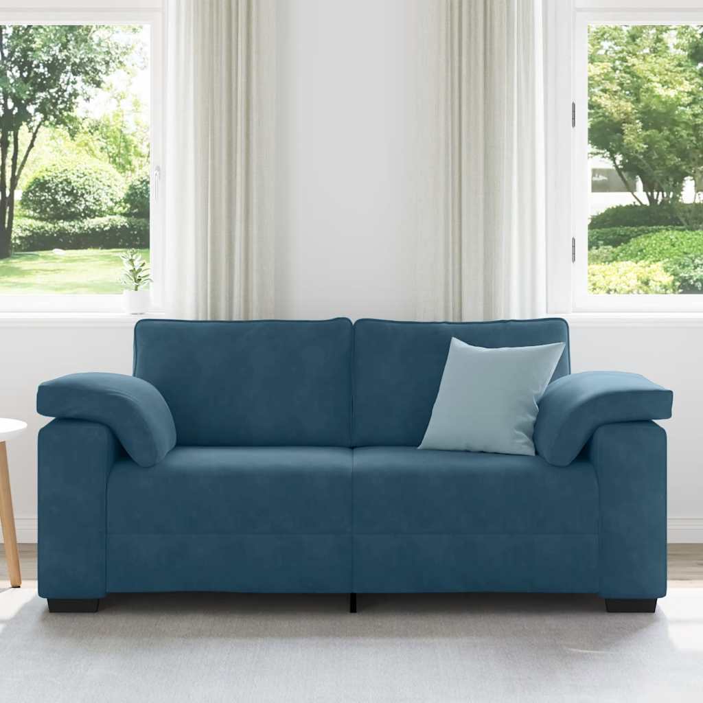 kék bársony loveseat kanapé 180x77x82 cm
