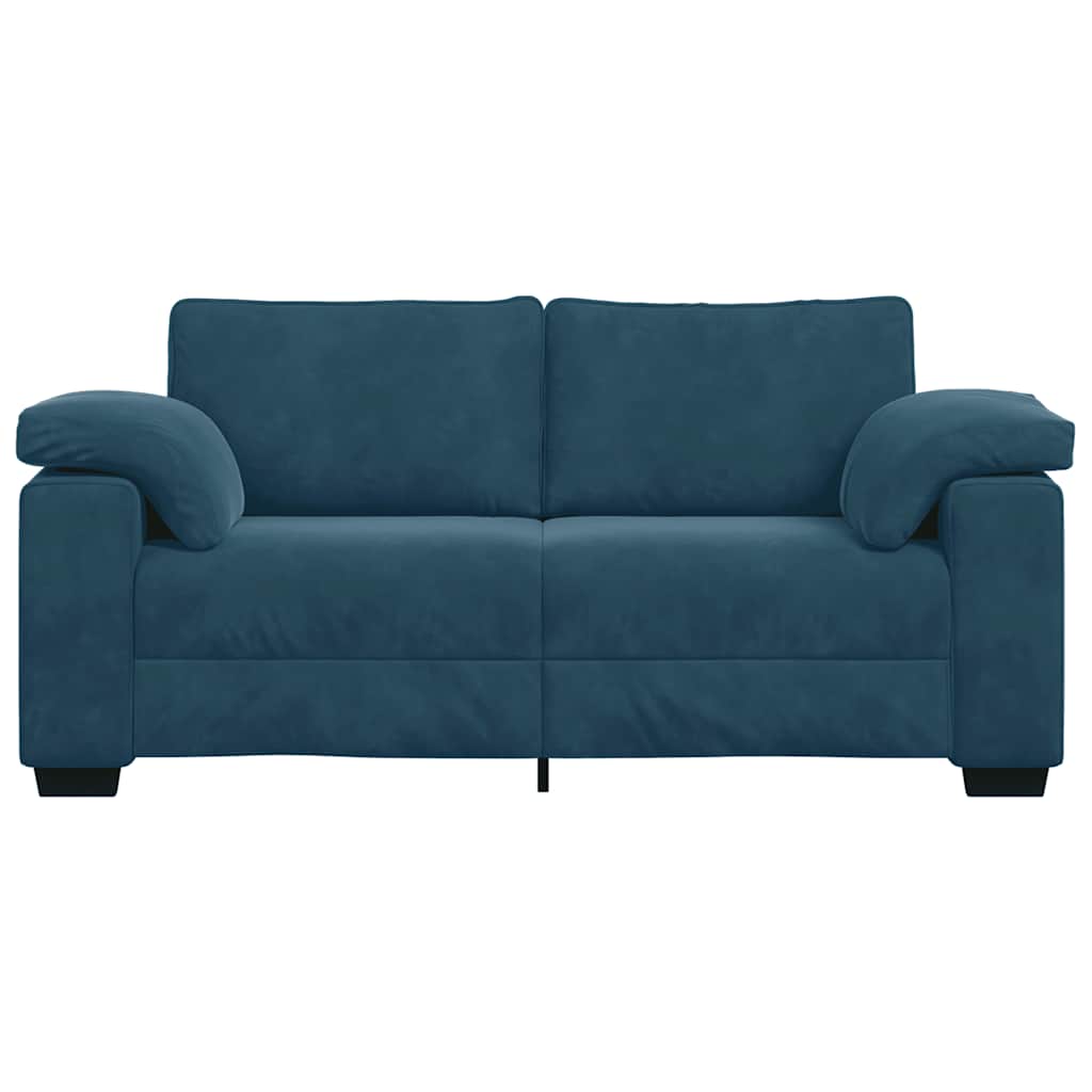 kék bársony loveseat kanapé 180x77x82 cm