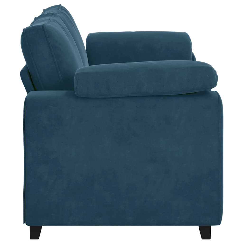 kék bársony loveseat kanapé 180x77x82 cm