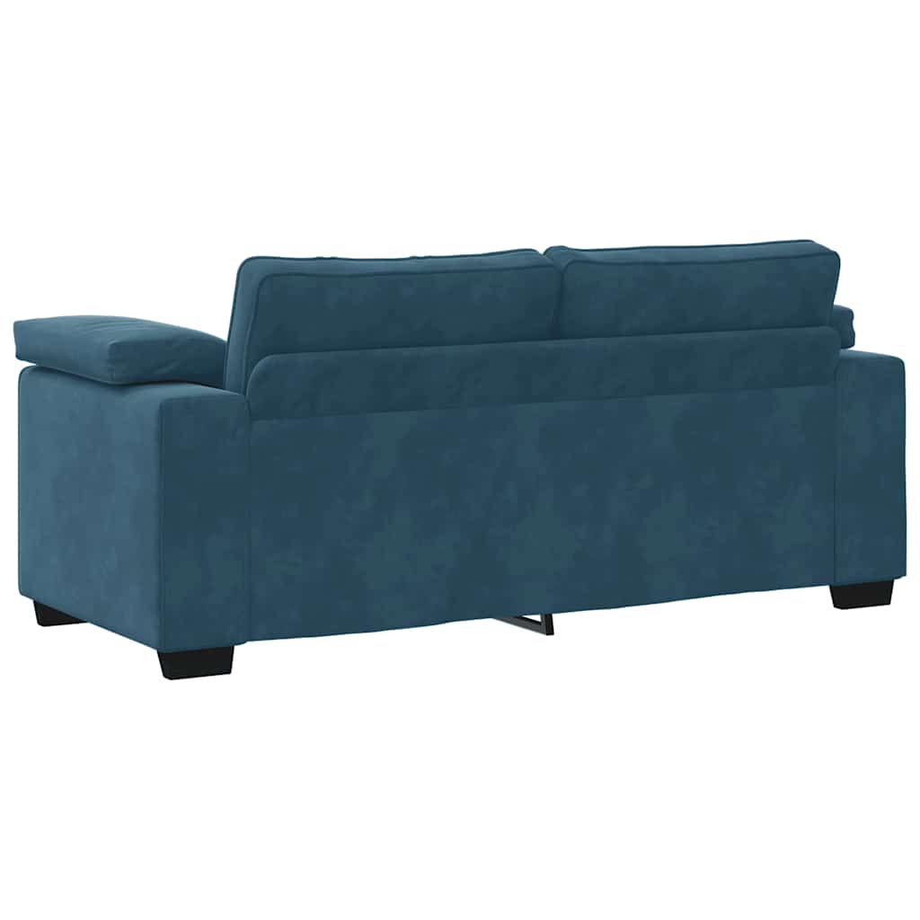 kék bársony loveseat kanapé 180x77x82 cm