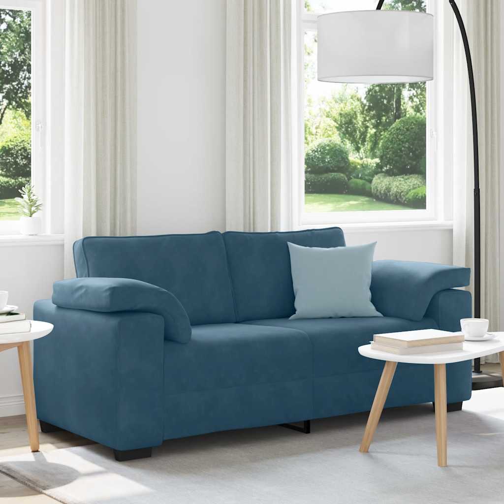 kék bársony loveseat kanapé 180x77x82 cm