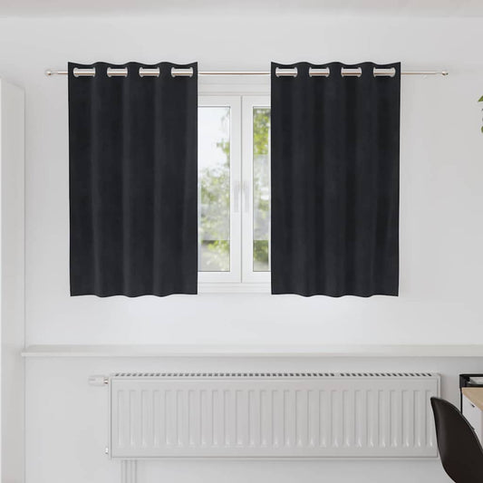 Sötétítő függönyök 2 pcs Fekete 140 x 140 cm Bársony