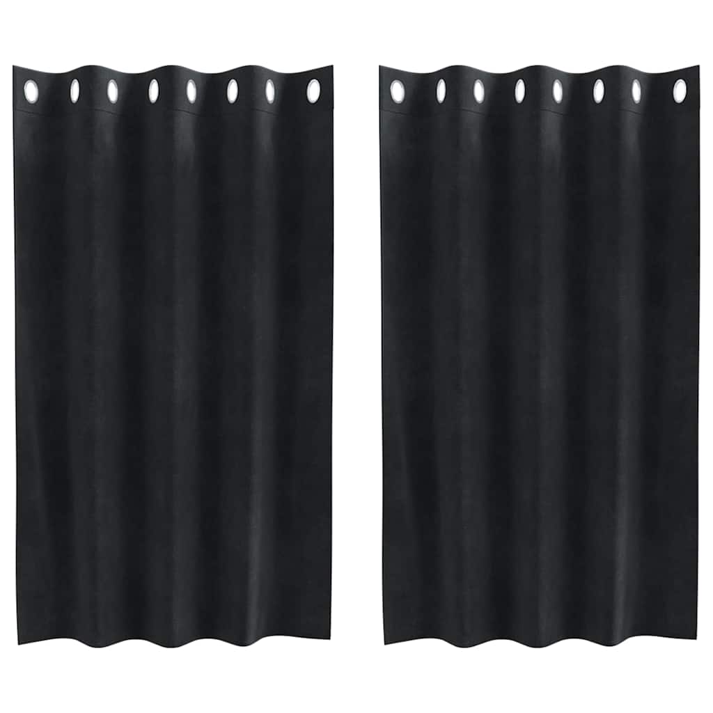 Sötétítő függönyök 2 pcs Fekete 140 x 140 cm Bársony